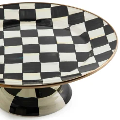Outlet MacKenzie-Childs Courtly Check Enamel Pedestal Platter - Small