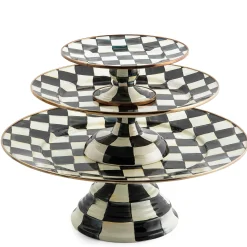 Outlet MacKenzie-Childs Courtly Check Enamel Pedestal Platter - Small