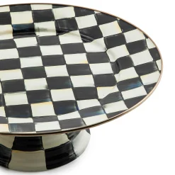 Sale MacKenzie-Childs Courtly Check Enamel Pedestal Platter - Large