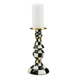 Outlet MacKenzie-Childs Courtly Check Enamel Pillar Candlestick - Large