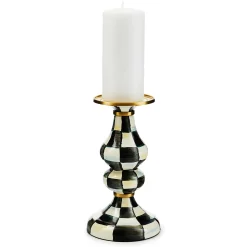 Outlet MacKenzie-Childs Courtly Check Enamel Pillar Candlestick - Medium