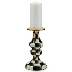 Outlet MacKenzie-Childs Courtly Check Enamel Pillar Candlestick - Medium