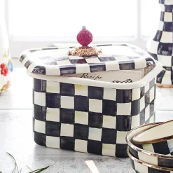 Outlet MacKenzie-Childs Courtly Check Enamel Recipe Box