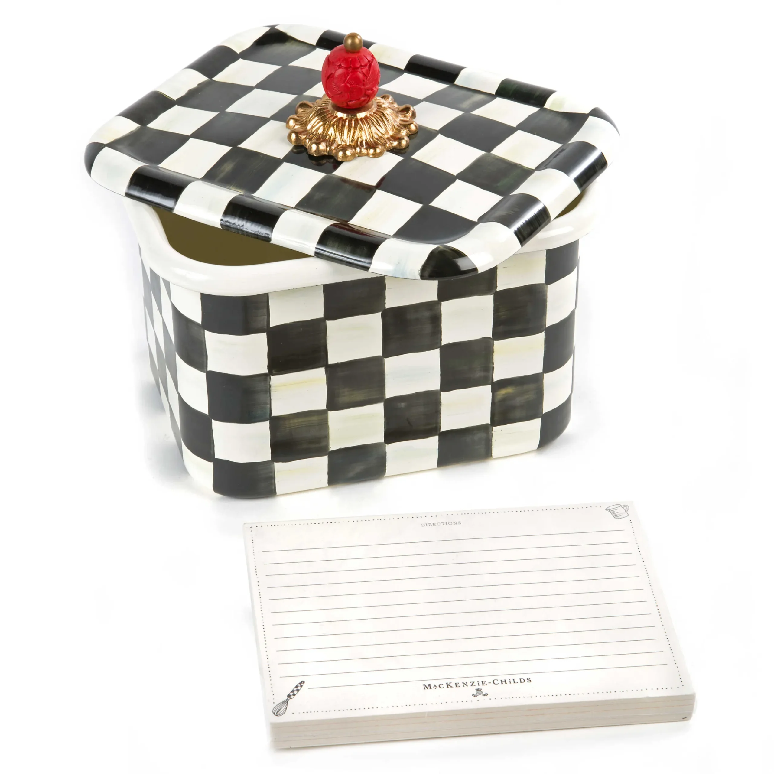 Outlet MacKenzie-Childs Courtly Check Enamel Recipe Box