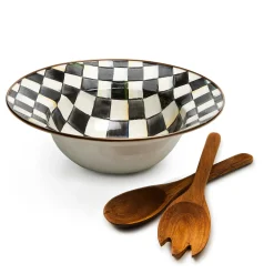 Discount MacKenzie-Childs Courtly Check Enamel Salad Serving Set
