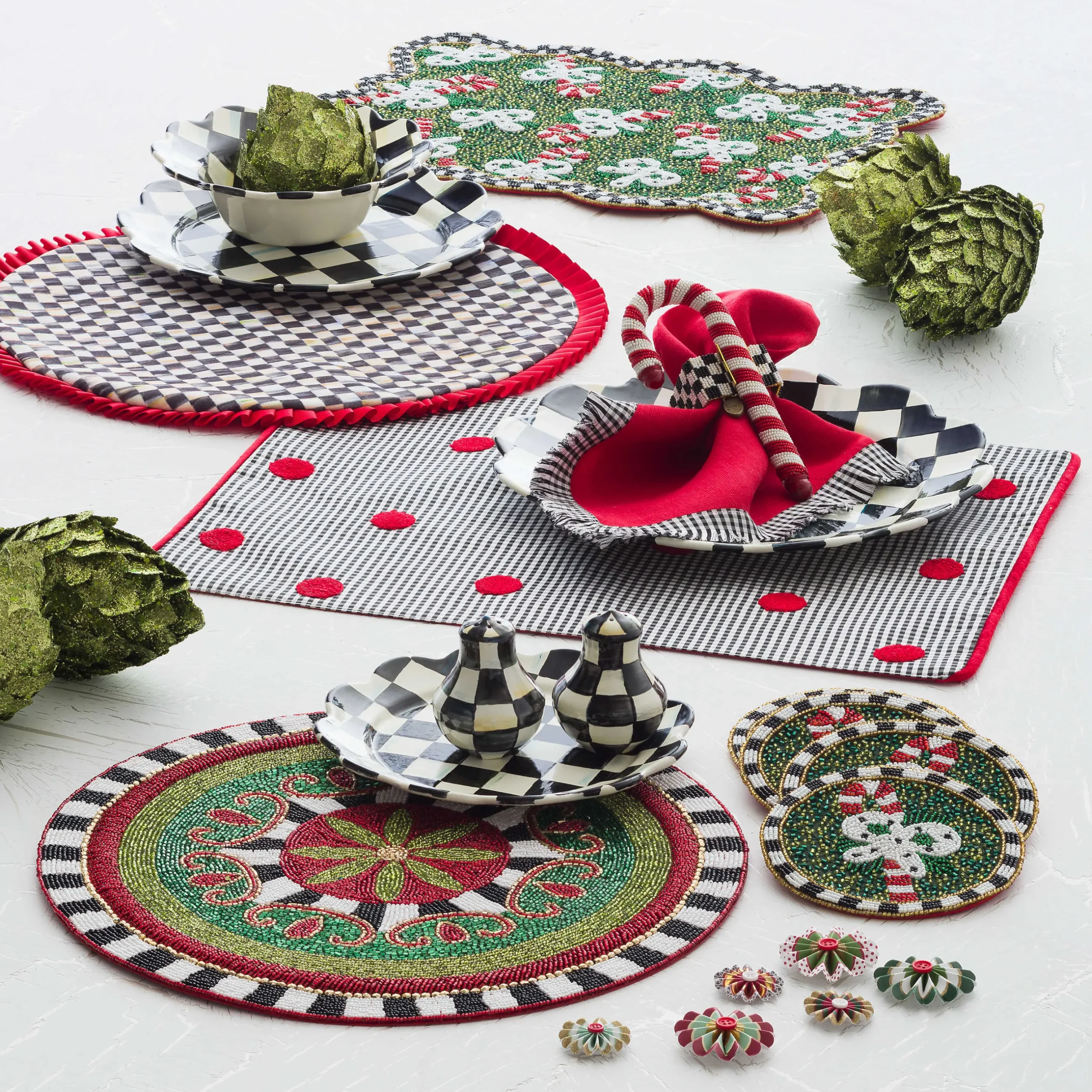 Outlet MacKenzie-Childs Courtly Check Enamel Salt & Pepper Shakers