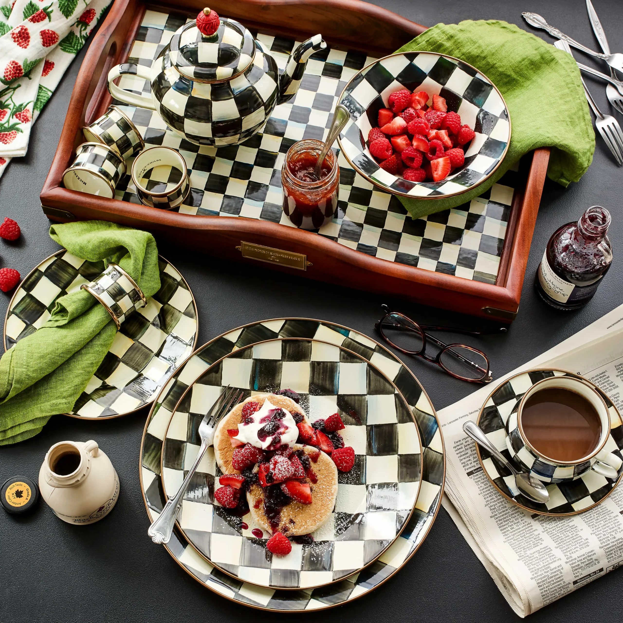 Best MacKenzie-Childs Courtly Check Enamel Saucer