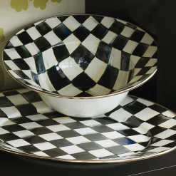 Clearance MacKenzie-Childs Courtly Check Enamel Serving Bowl