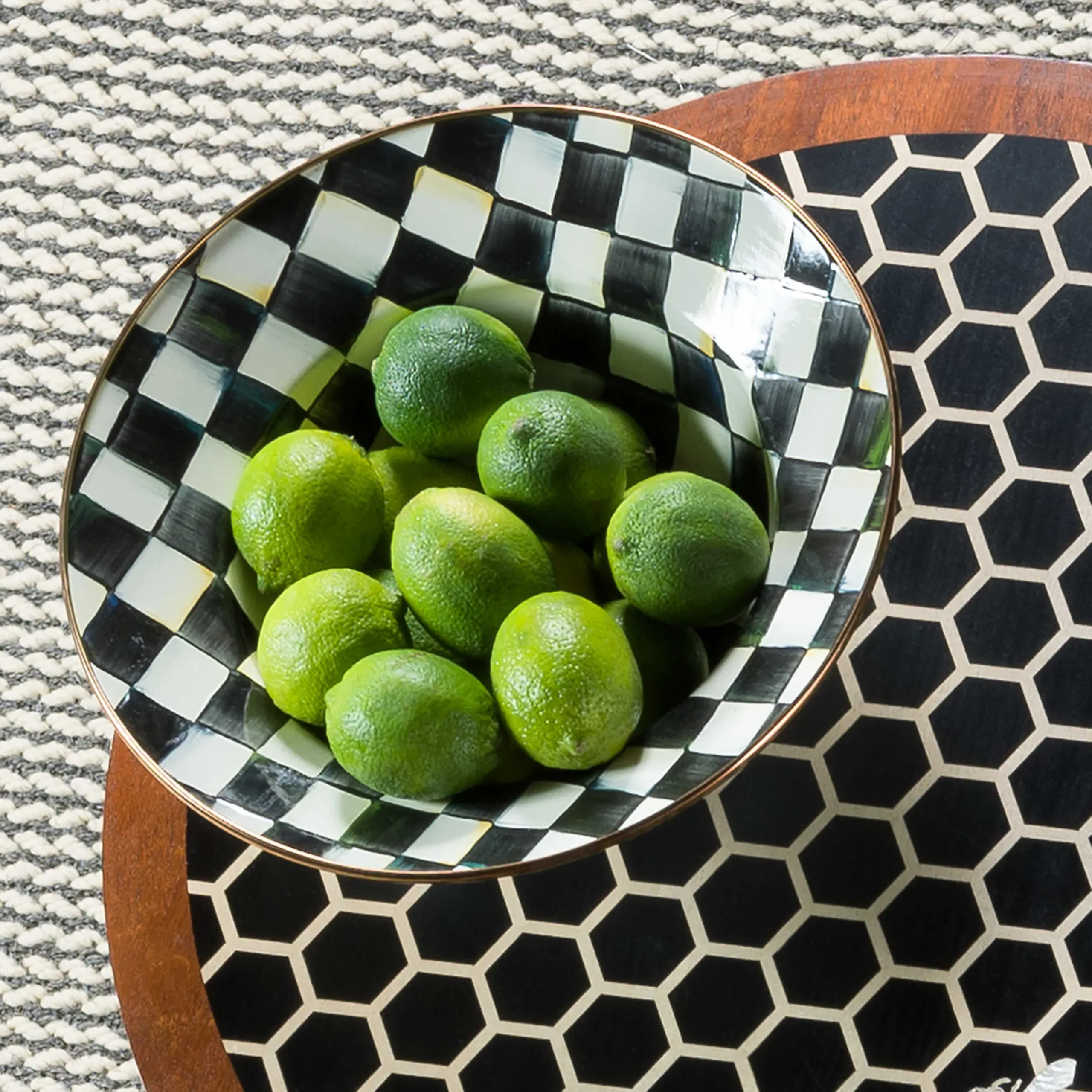 Clearance MacKenzie-Childs Courtly Check Enamel Serving Bowl