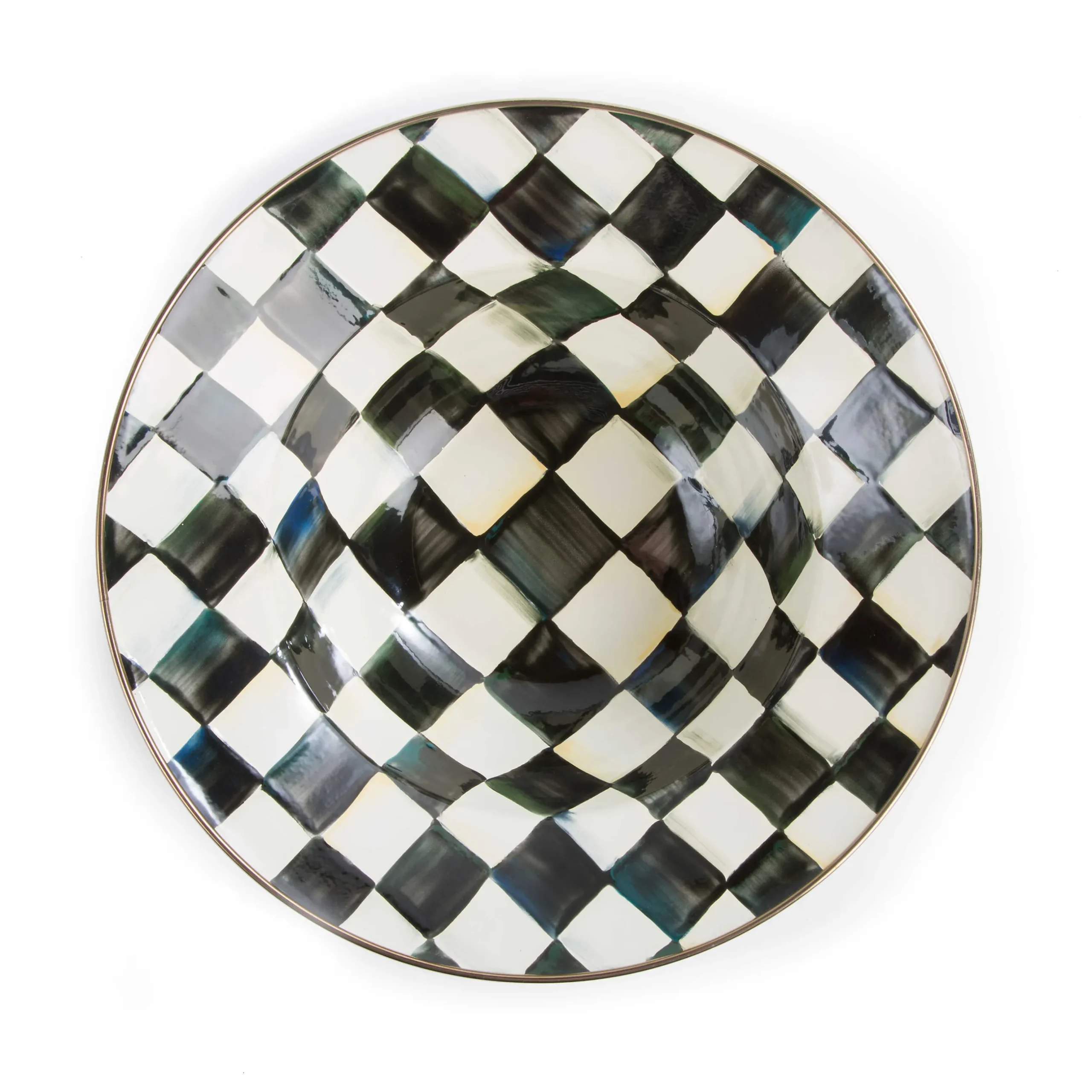Clearance MacKenzie-Childs Courtly Check Enamel Serving Bowl
