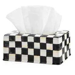 Hot MacKenzie-Childs Courtly Check Enamel Standard Tissue Box Cover