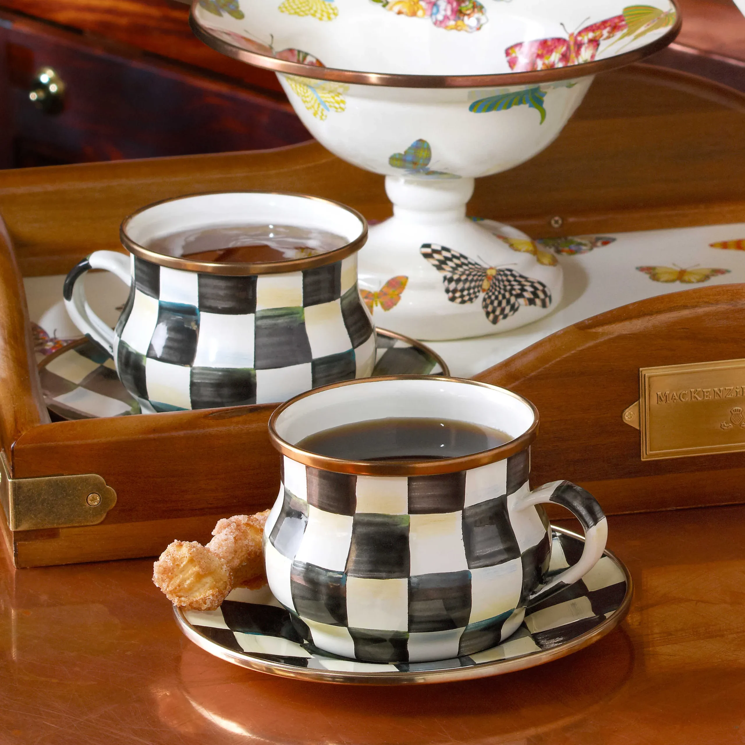 Sale MacKenzie-Childs Courtly Check Enamel Teacup