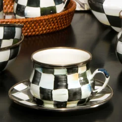 Sale MacKenzie-Childs Courtly Check Enamel Teacup