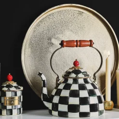 Sale MacKenzie-Childs Courtly Check Enamel Tea Kettle - 3 Quart
