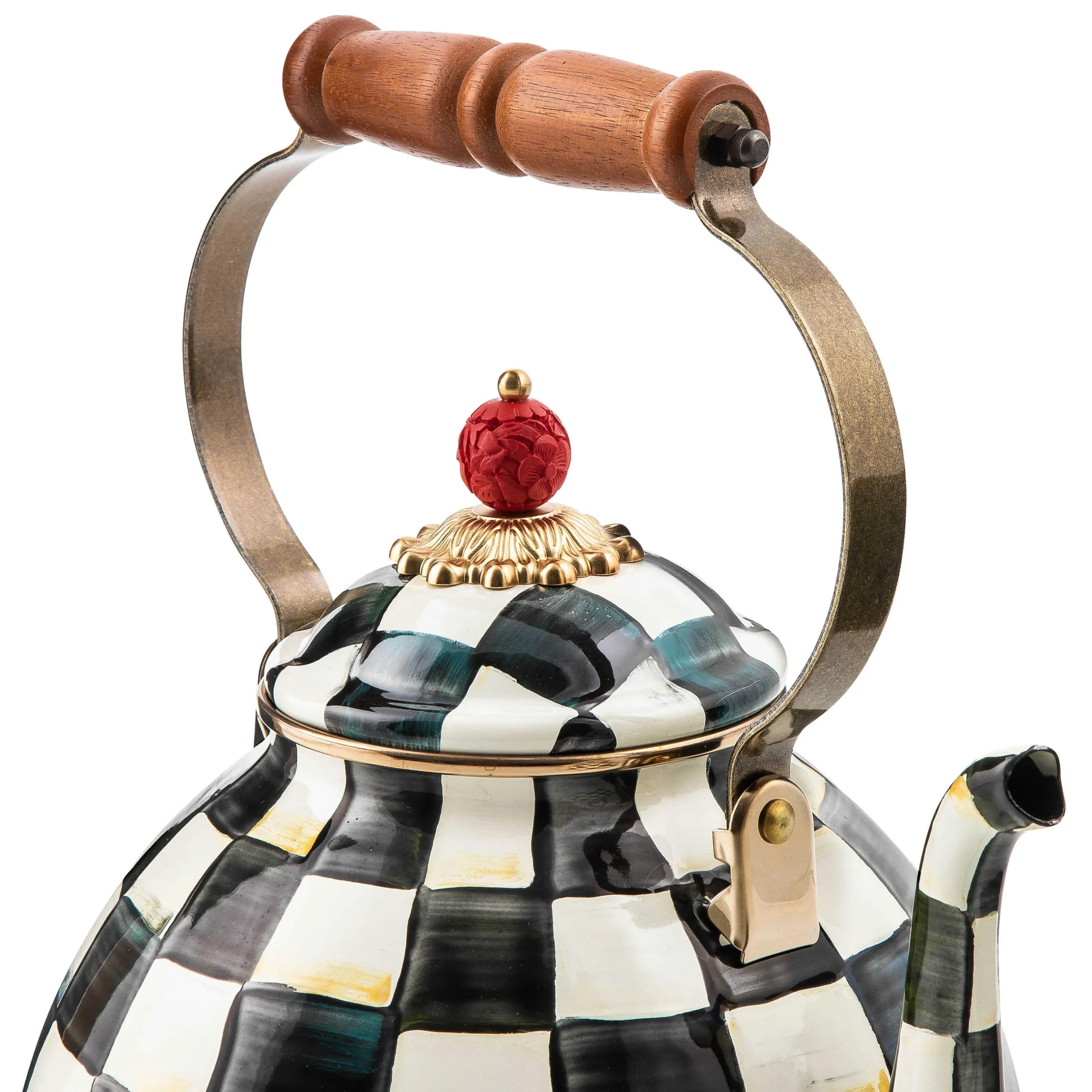 Sale MacKenzie-Childs Courtly Check Enamel Tea Kettle - 3 Quart