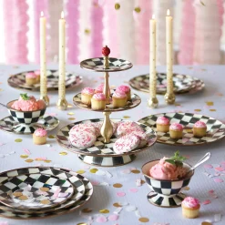 Best MacKenzie-Childs Courtly Check Enamel Three Tier Sweet Stand