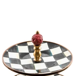 Best MacKenzie-Childs Courtly Check Enamel Three Tier Sweet Stand