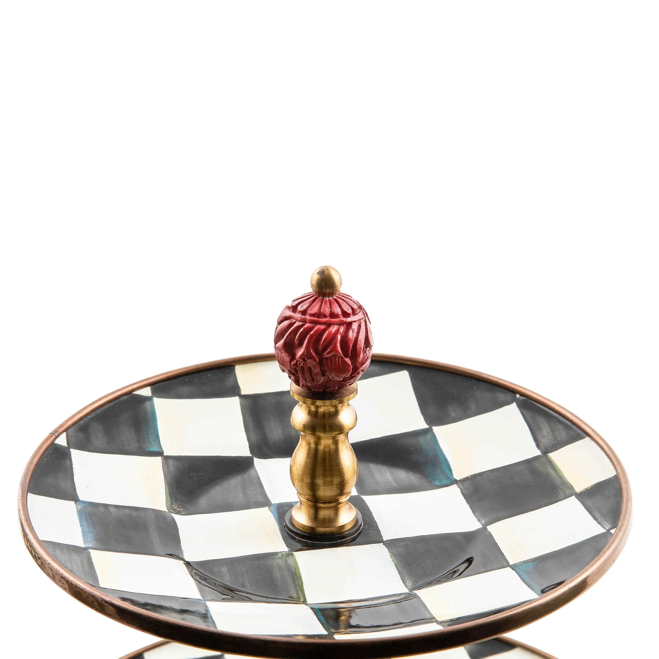 Best MacKenzie-Childs Courtly Check Enamel Three Tier Sweet Stand