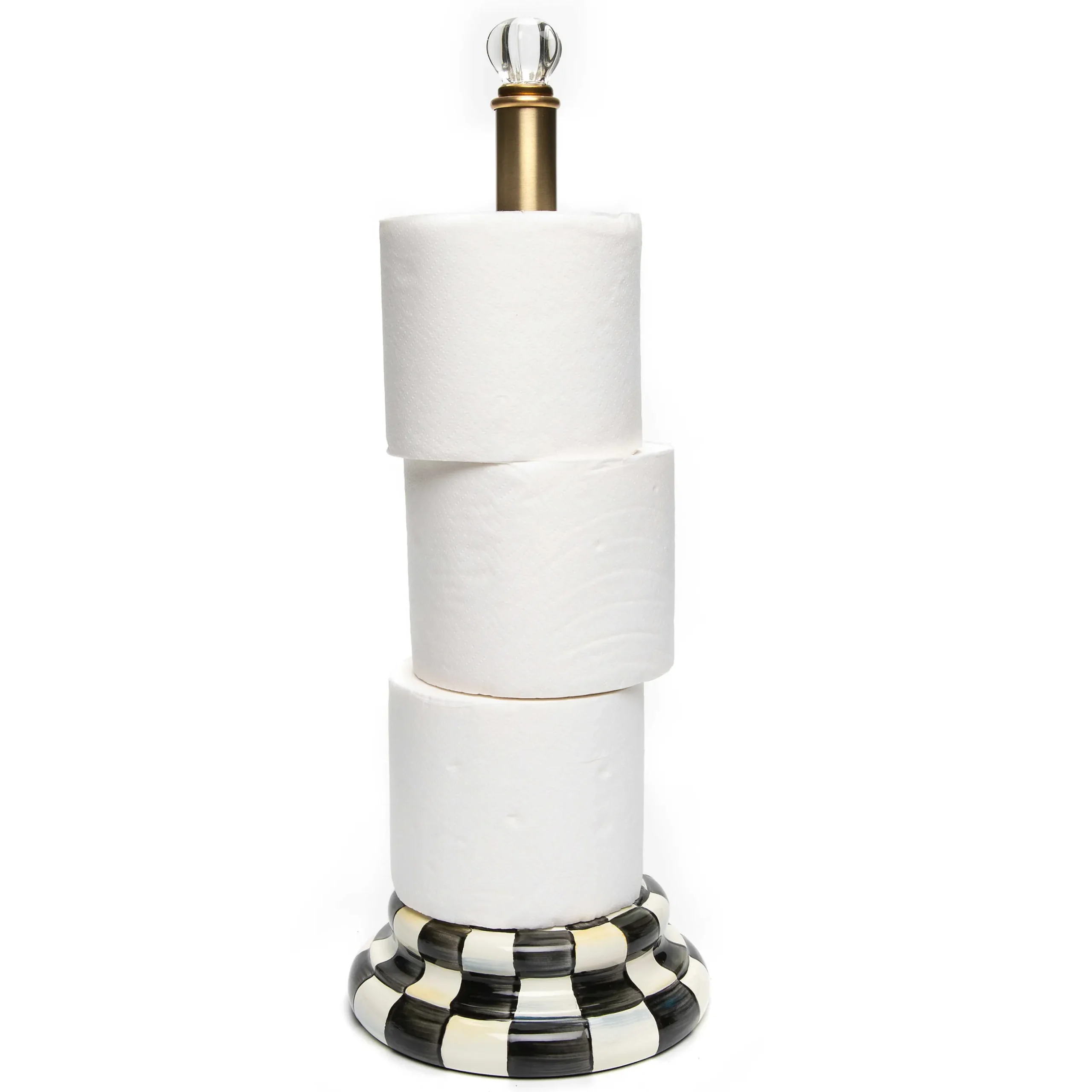 Discount MacKenzie-Childs Courtly Check Enamel Toilet Tissue Storage