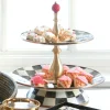 Clearance MacKenzie-Childs Courtly Check Enamel Two Tier Sweet Stand