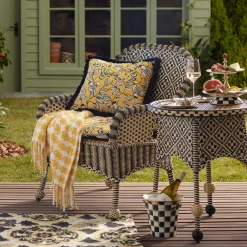 Clearance MacKenzie-Childs Courtly Check Enamel Two Tier Sweet Stand