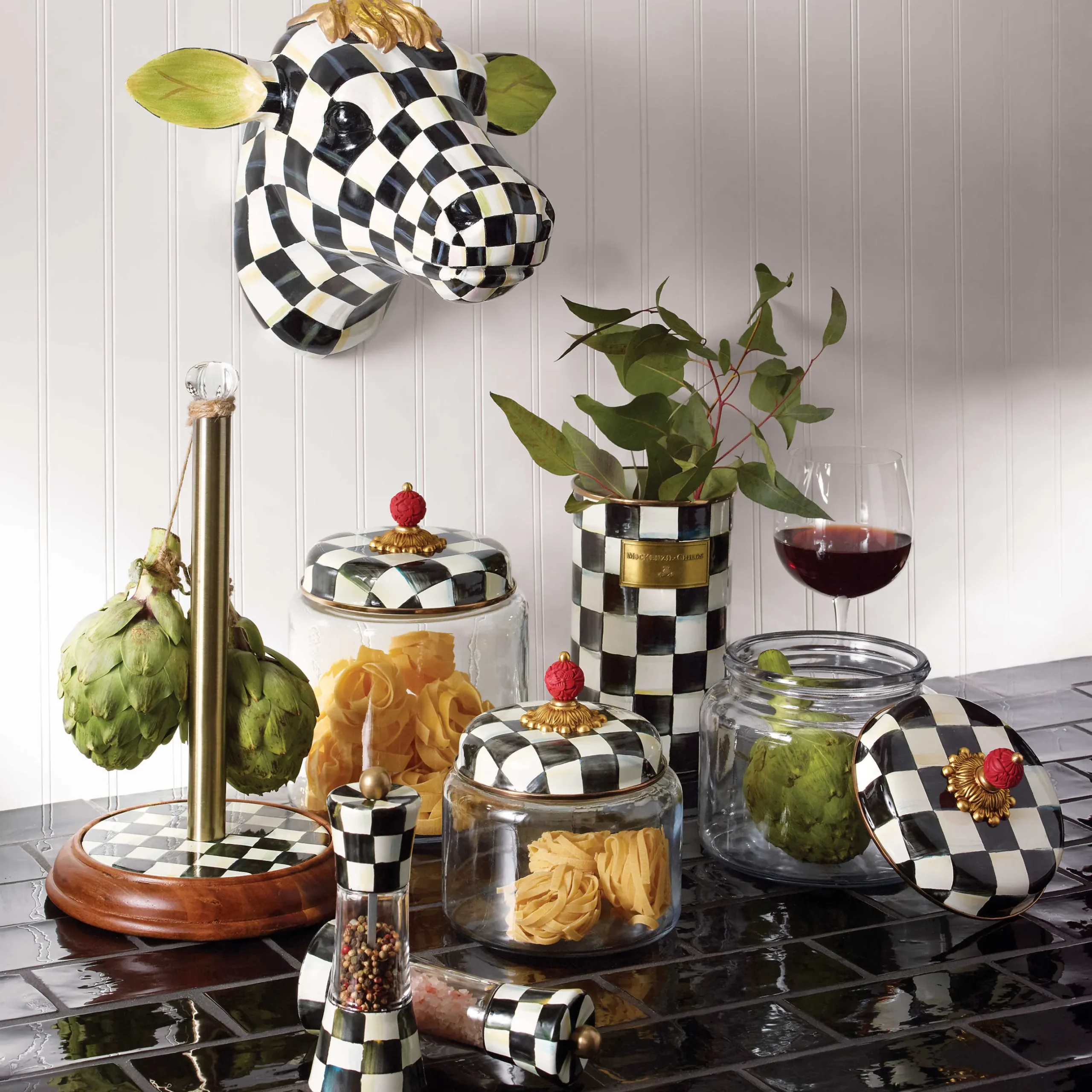 Best MacKenzie-Childs Courtly Check Enamel Utensil Holder