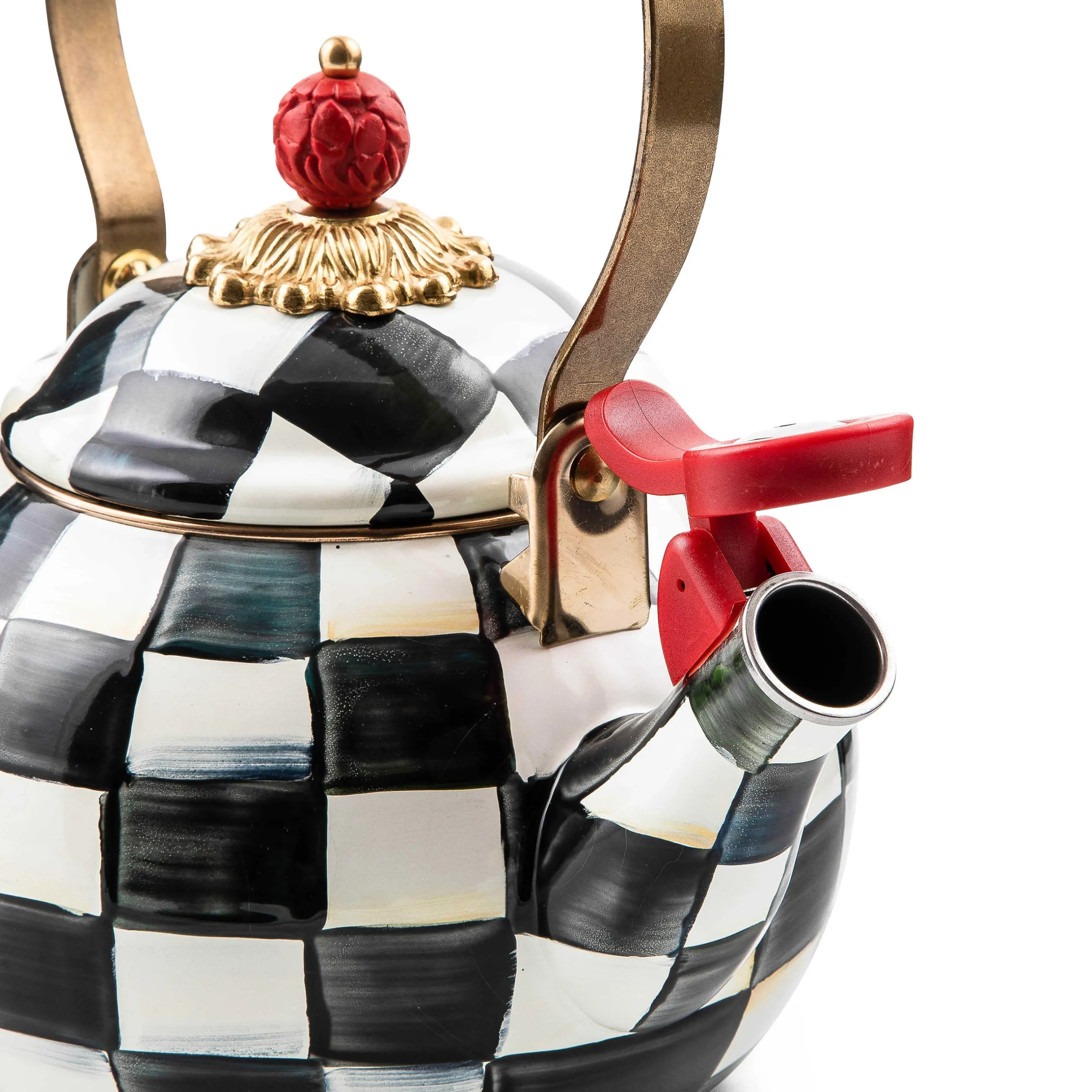 Online MacKenzie-Childs Courtly Check Enamel Whistling Tea Kettle