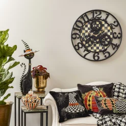 Discount MacKenzie-Childs Courtly Check Farmhouse Wall Clock - Large