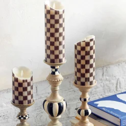 Best MacKenzie-Childs Courtly Check Flicker 5" Pillar Candle