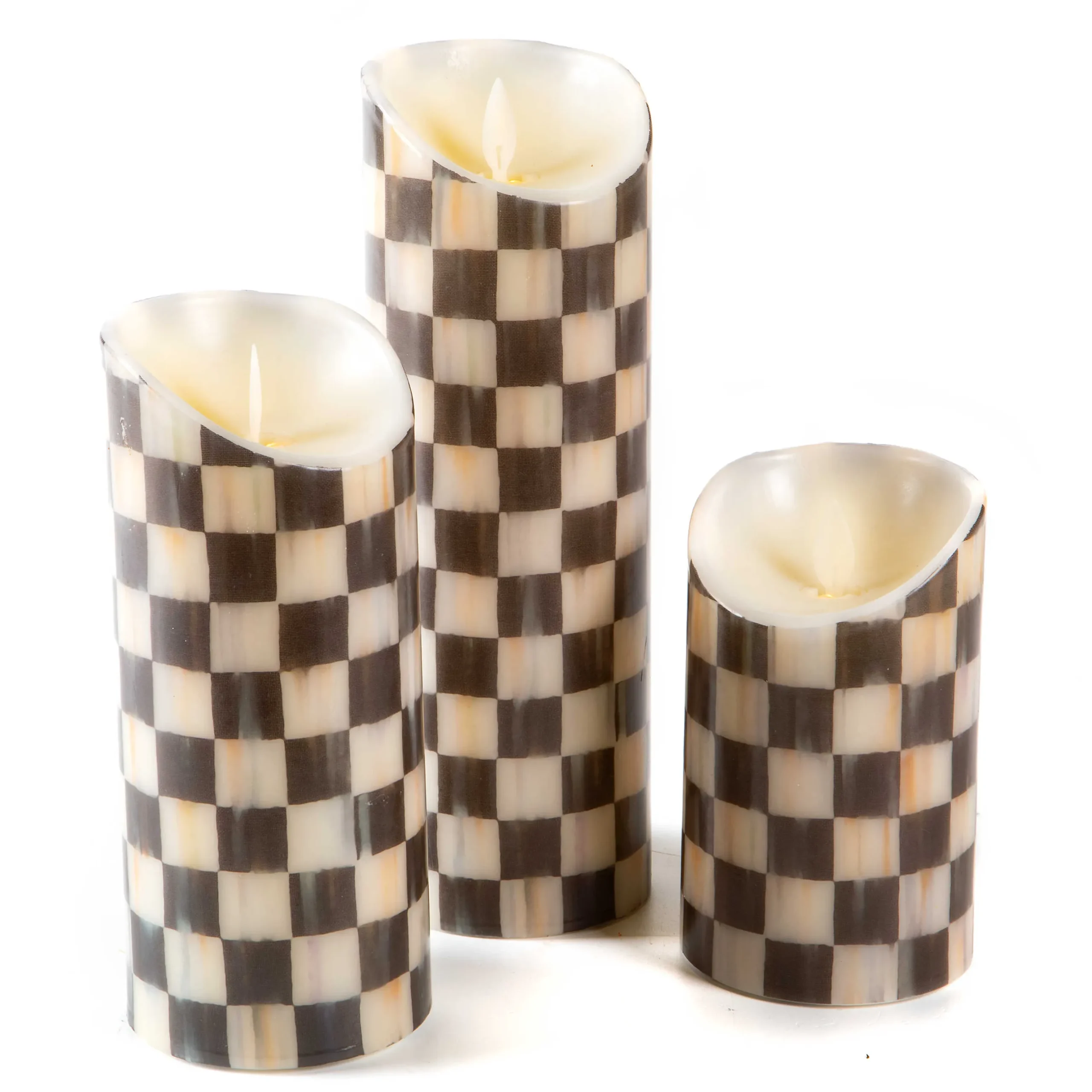 Clearance MacKenzie-Childs Courtly Check Flicker 9" Pillar Candle