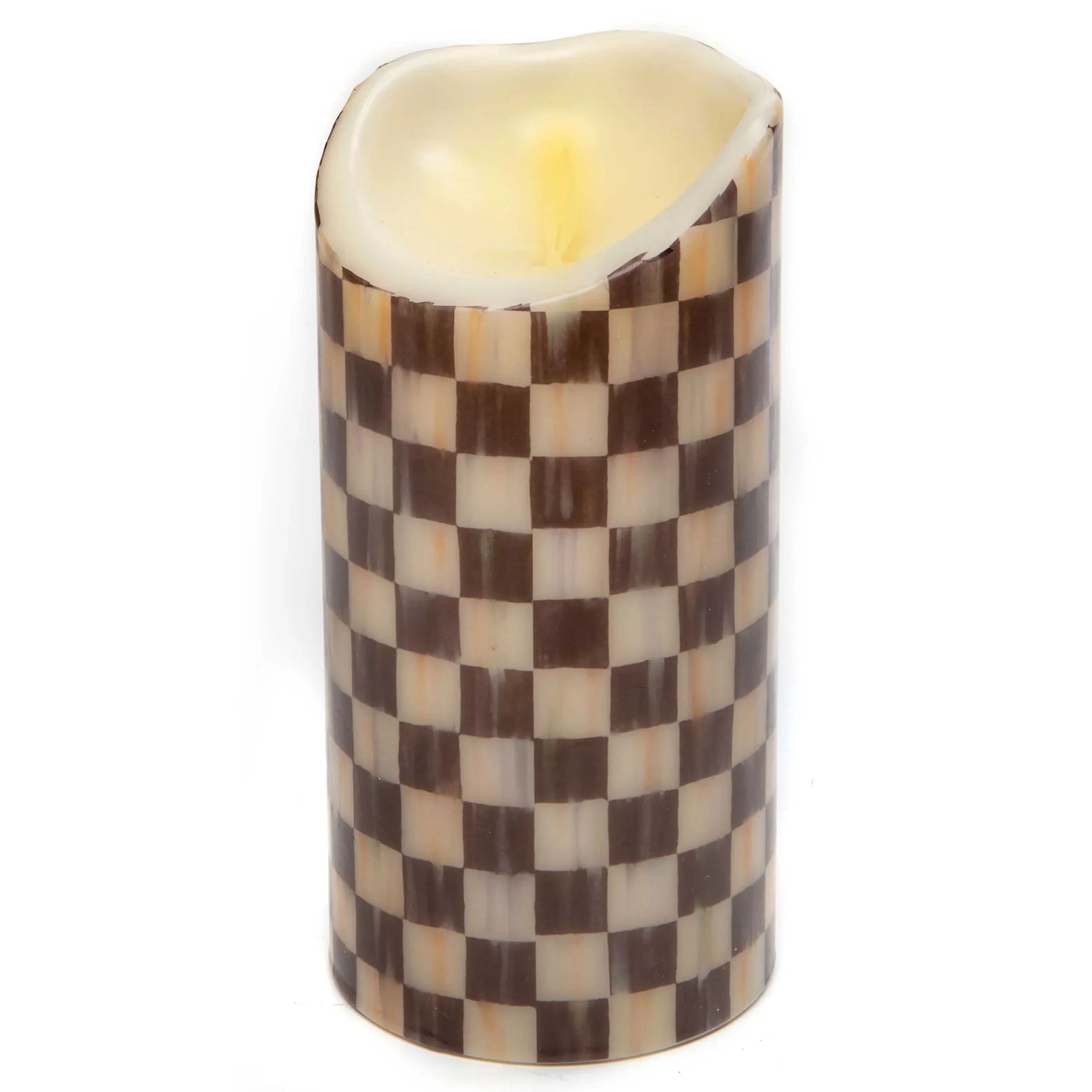Hot MacKenzie-Childs Courtly Check Flicker 8" Pillar Candle
