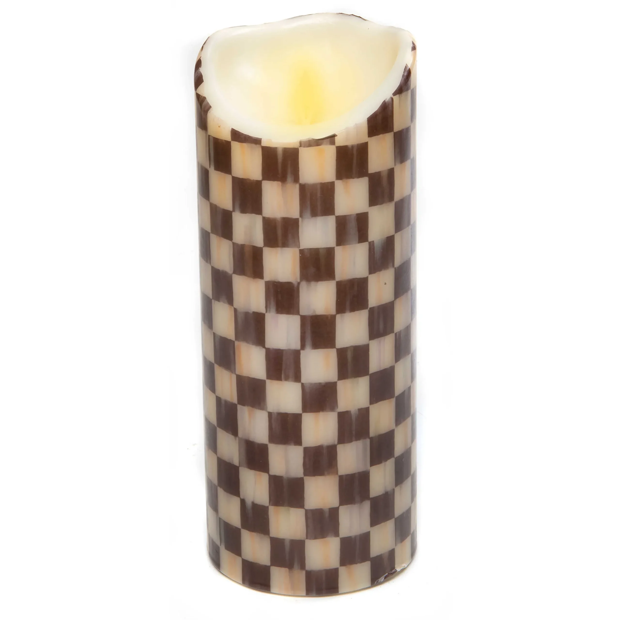 Clearance MacKenzie-Childs Courtly Check Flicker 10" Pillar Candle