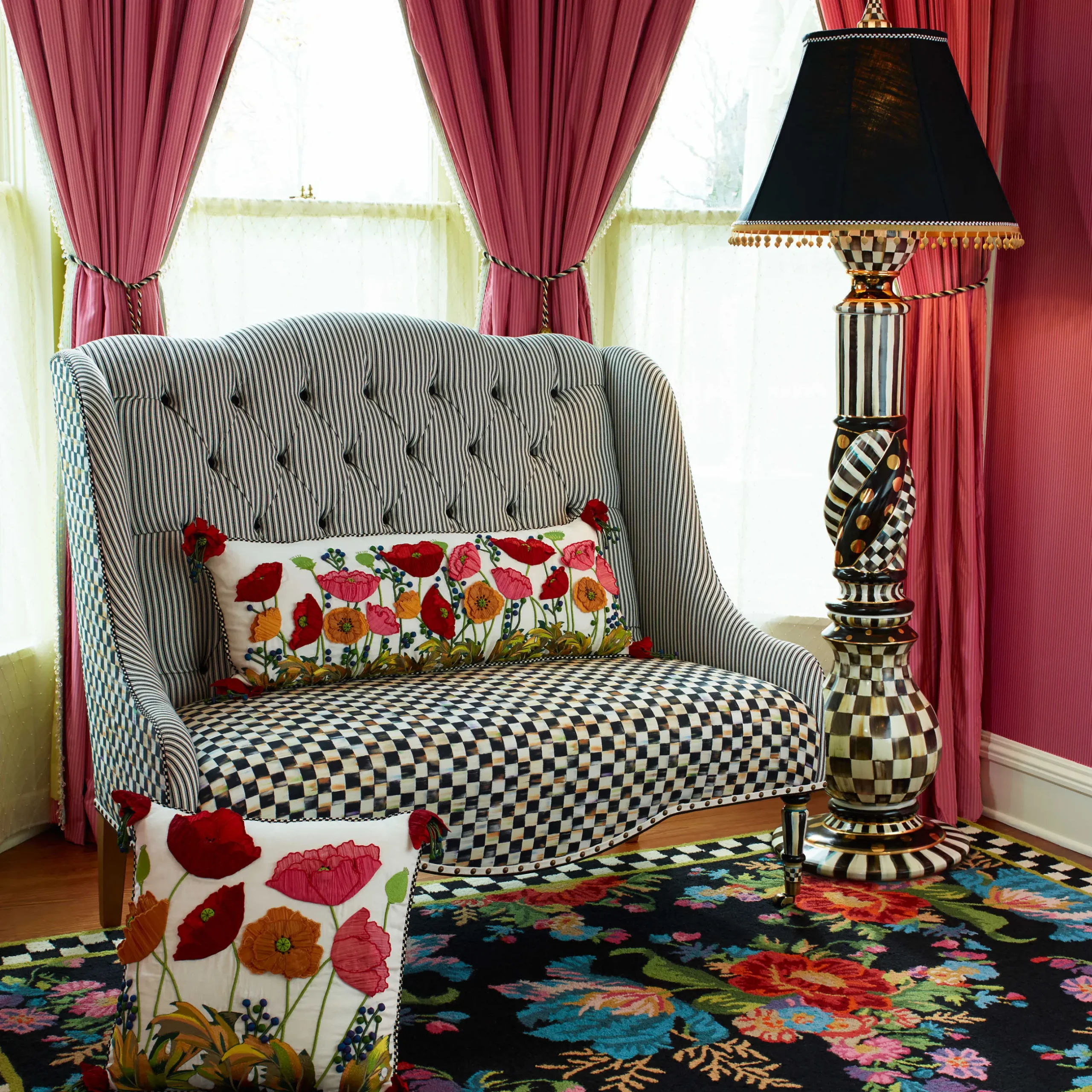 Outlet MacKenzie-Childs Courtly Check Floor Lamp