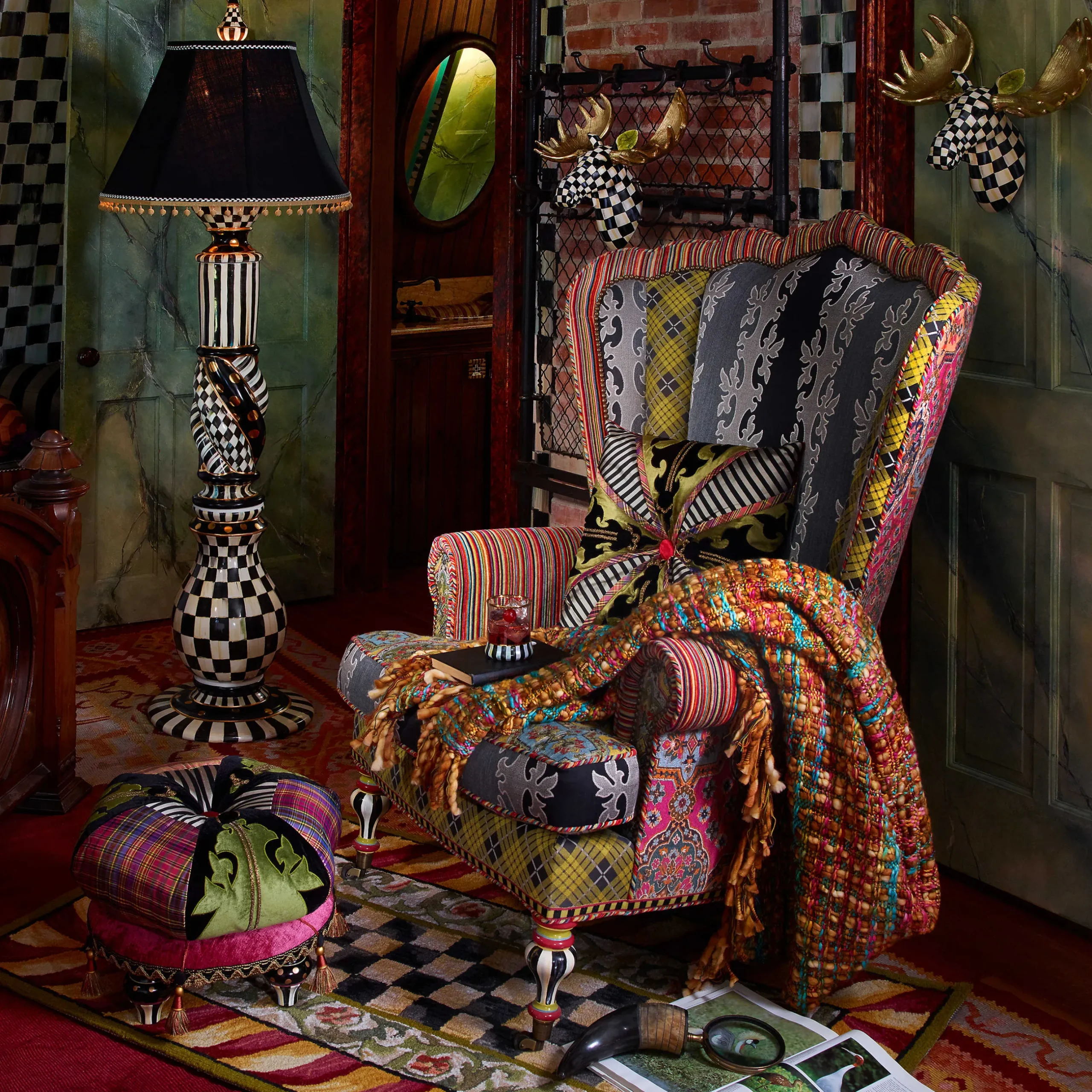 Outlet MacKenzie-Childs Courtly Check Floor Lamp