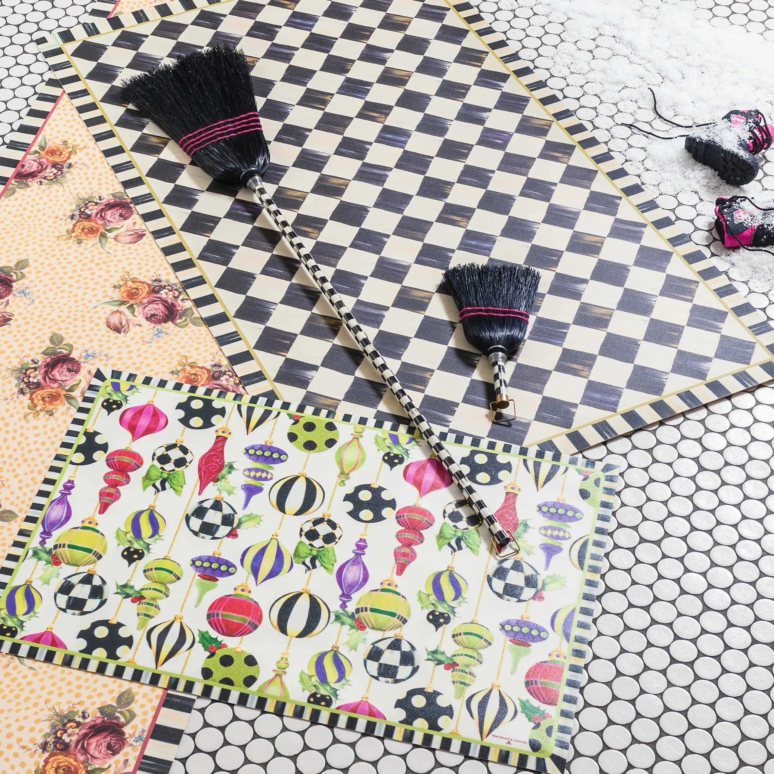 Outlet MacKenzie-Childs Courtly Check Floor Mat - 3' X 5'