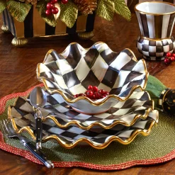 MacKenzie-Childs Courtly Check Fluted Dessert Plate