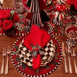 MacKenzie-Childs Courtly Check Fluted Dessert Plate