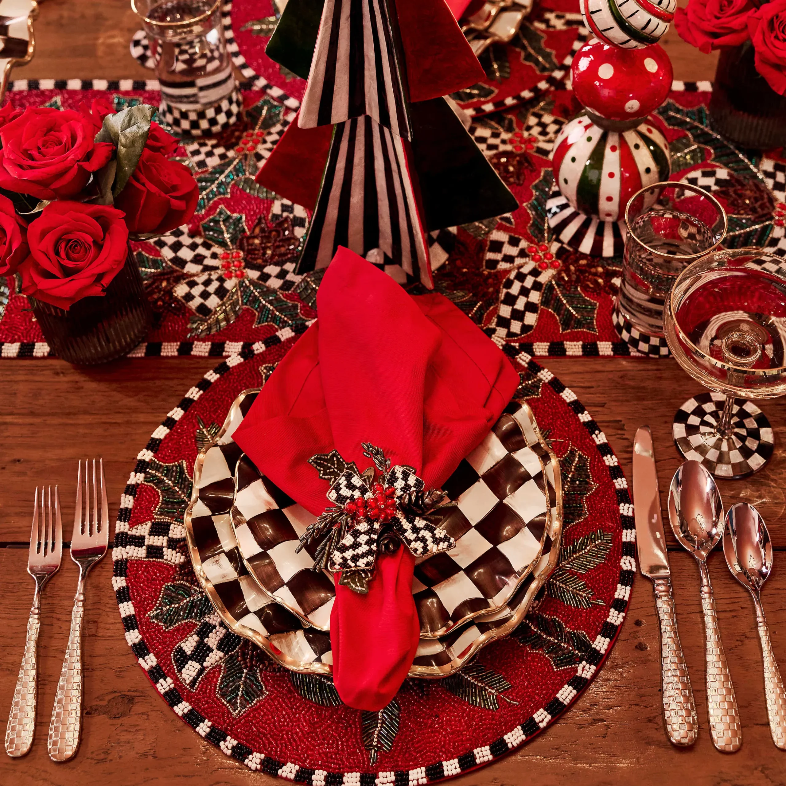 MacKenzie-Childs Courtly Check Fluted Dessert Plate