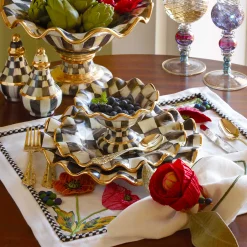 New MacKenzie-Childs Courtly Check Fluted Dinner Plate