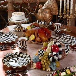 New MacKenzie-Childs Courtly Check Fluted Dinner Plate