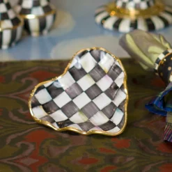 Online MacKenzie-Childs Courtly Check Fluted Heart Plate