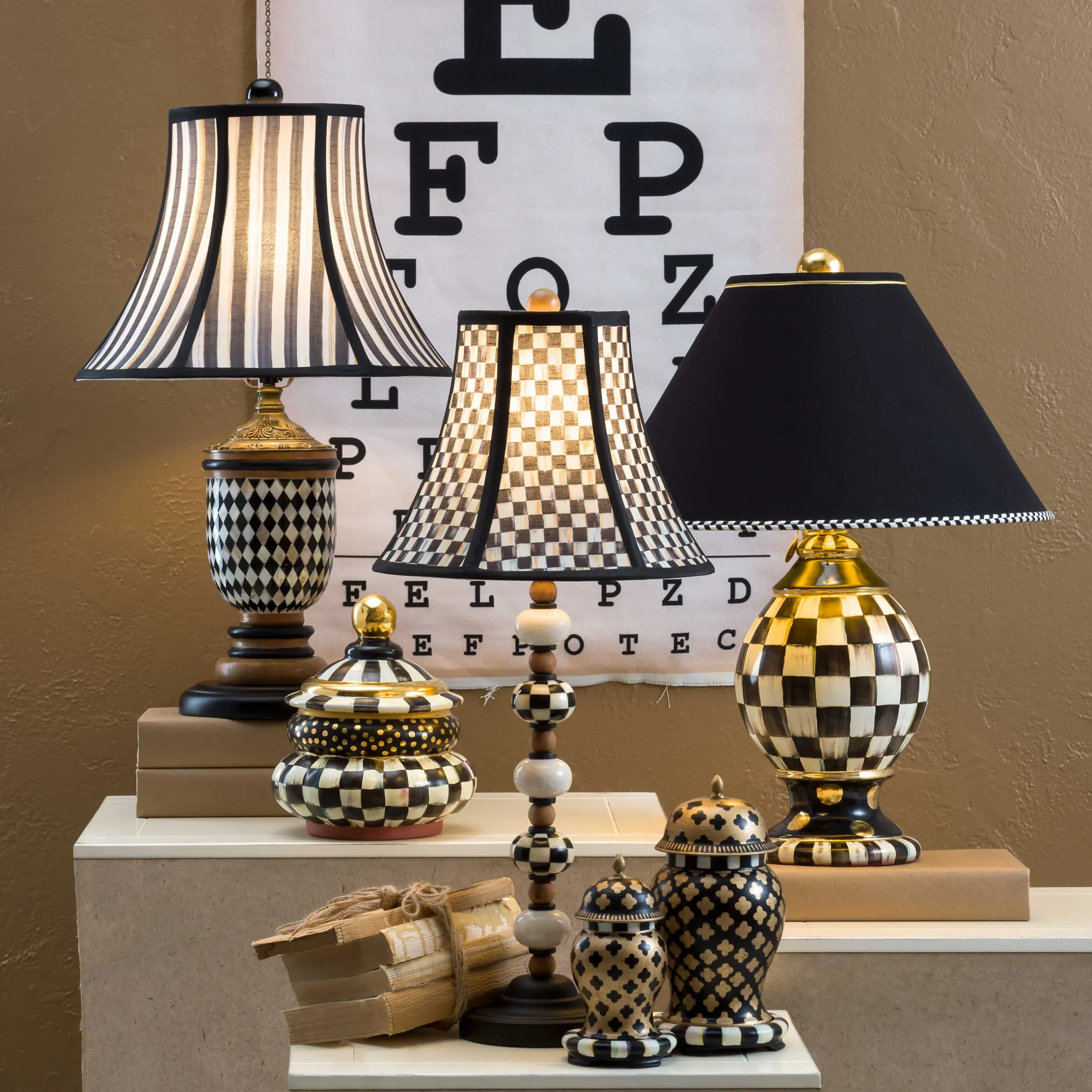 MacKenzie-Childs Courtly Check Globe Lamp