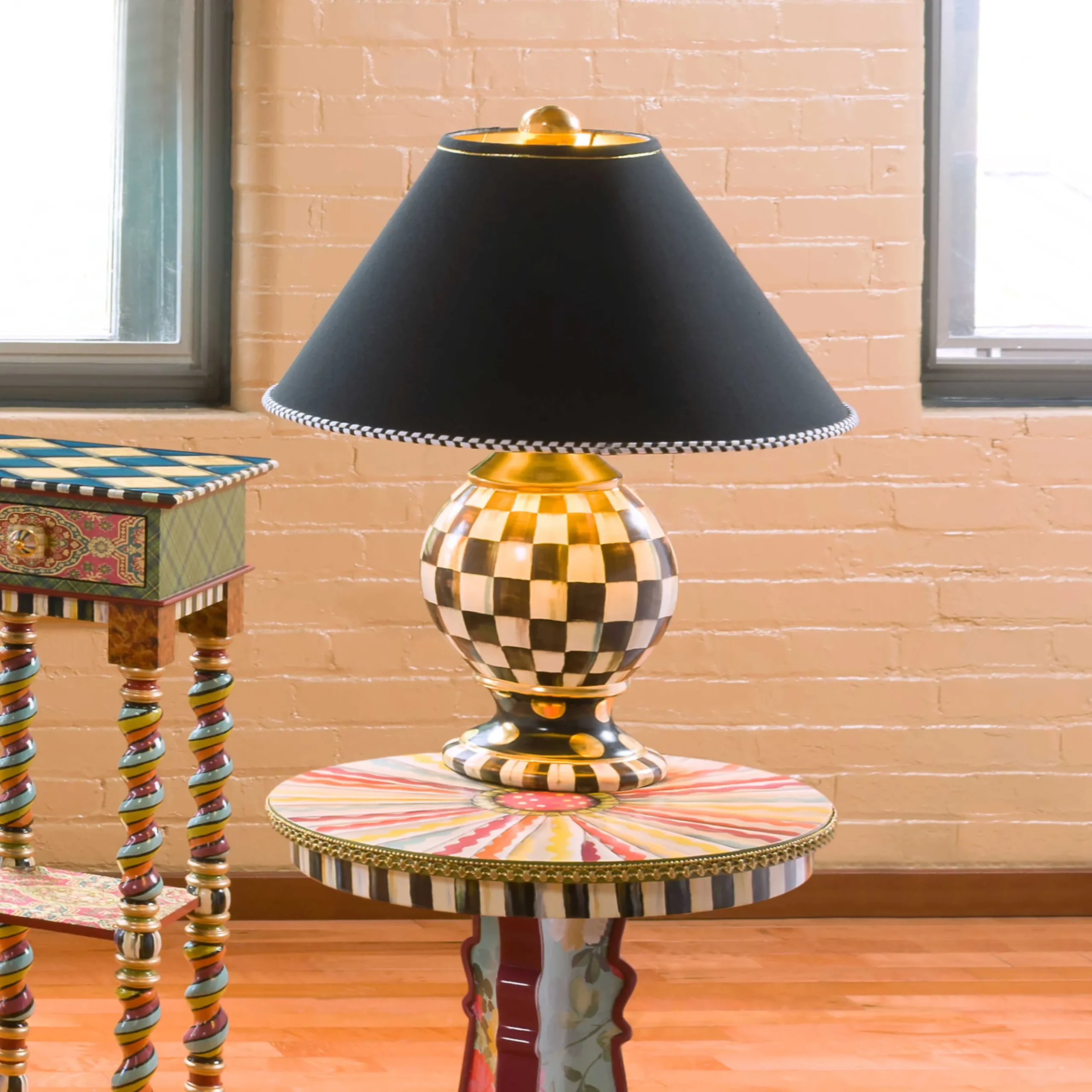 MacKenzie-Childs Courtly Check Globe Lamp