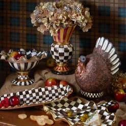 Best MacKenzie-Childs Courtly Check Hors D'Oeuvre Tray