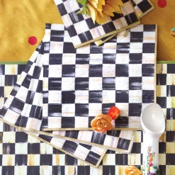 New MacKenzie-Childs Courtly Check Paper Napkins - Dinner - Gold
