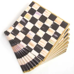 Hot MacKenzie-Childs Courtly Check Paper Napkins - Luncheon - Gold