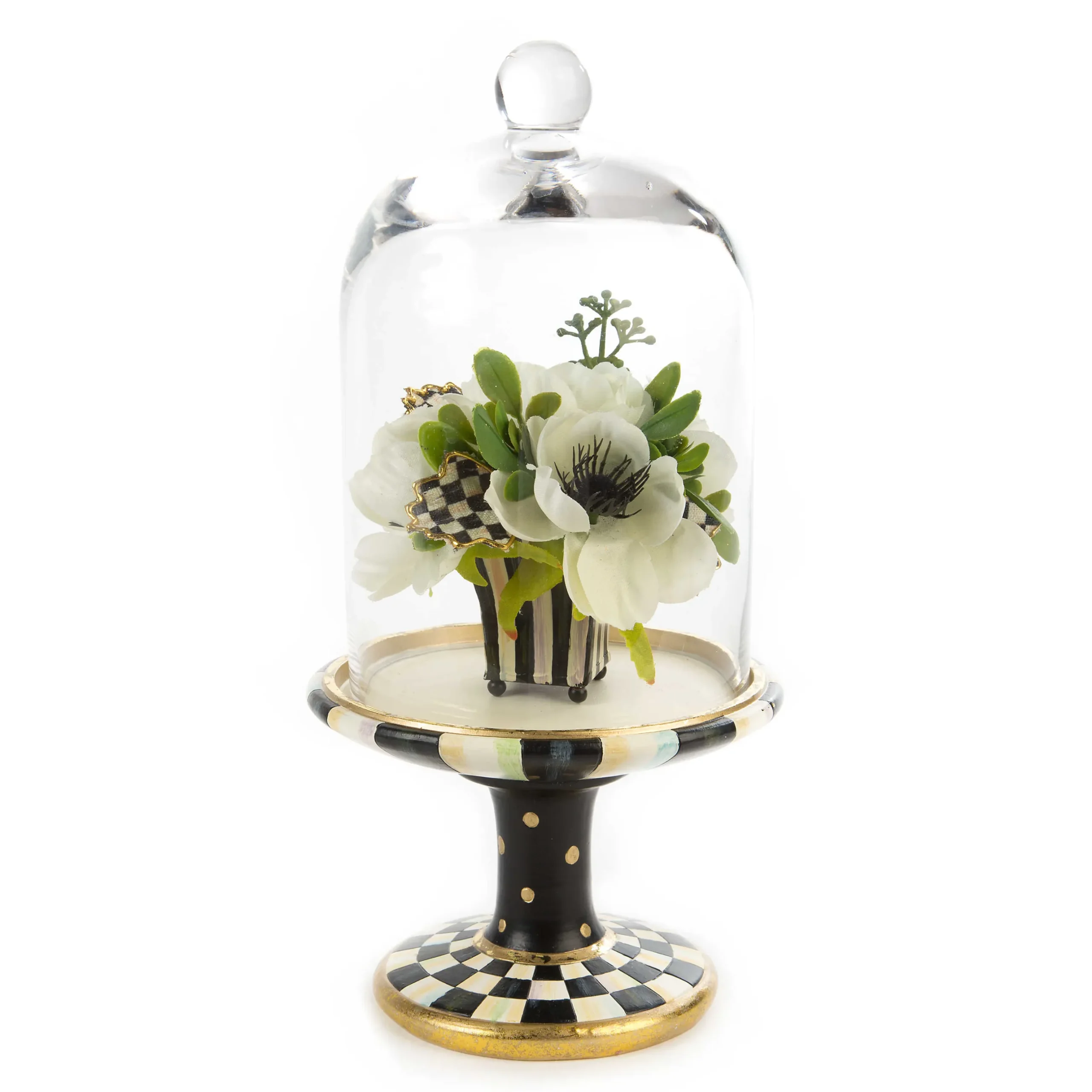 MacKenzie-Childs Courtly Check Pedestal With Cloche