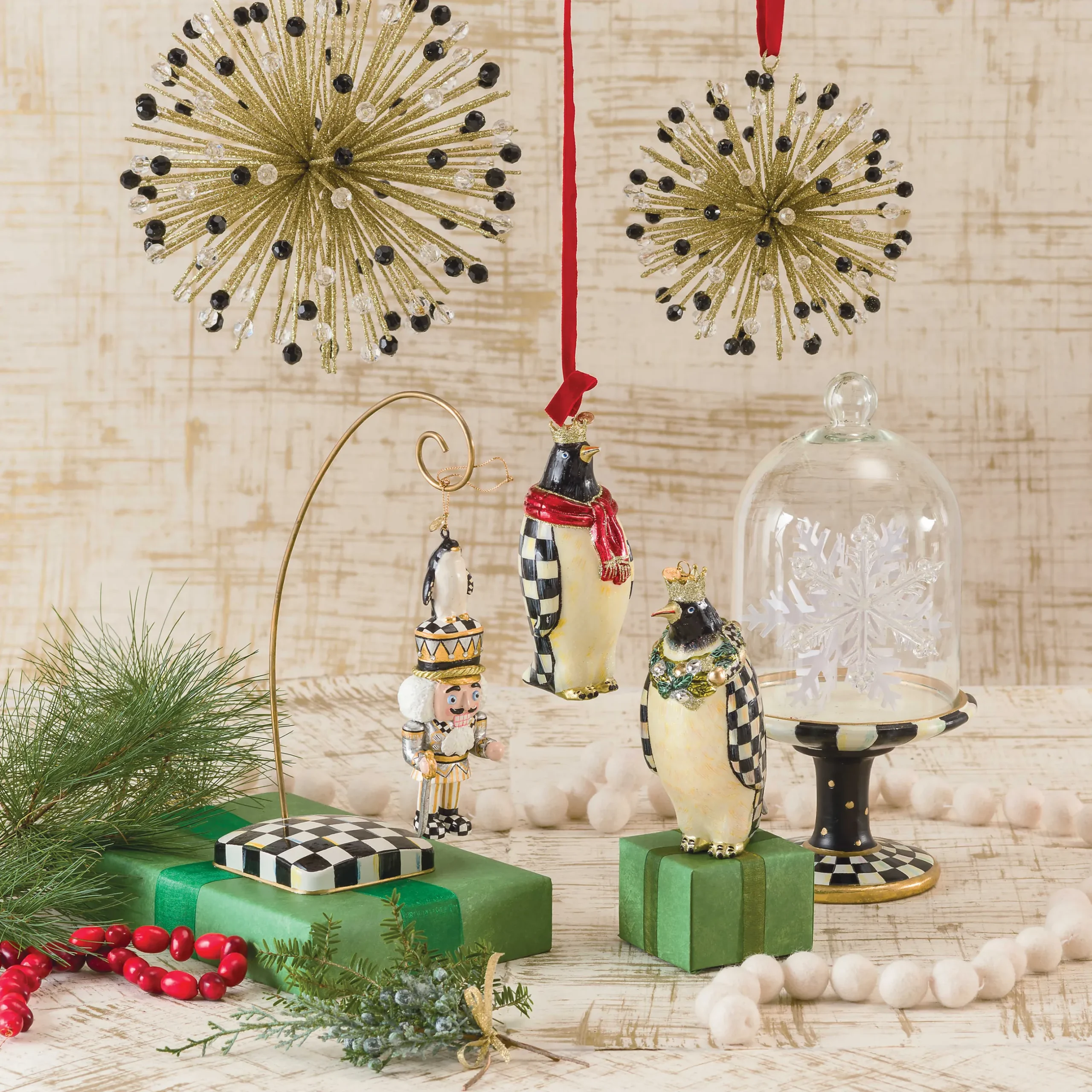 MacKenzie-Childs Courtly Check Pedestal With Cloche