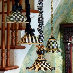 Clearance MacKenzie-Childs Courtly Check Pendant Lamp - Medium