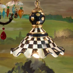 Clearance MacKenzie-Childs Courtly Check Pendant Lamp - Medium